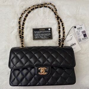 Chanel Classic Flap Small in Caviar Leather with Gold Hardware NWT